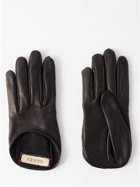 gucci leather driving gloves.